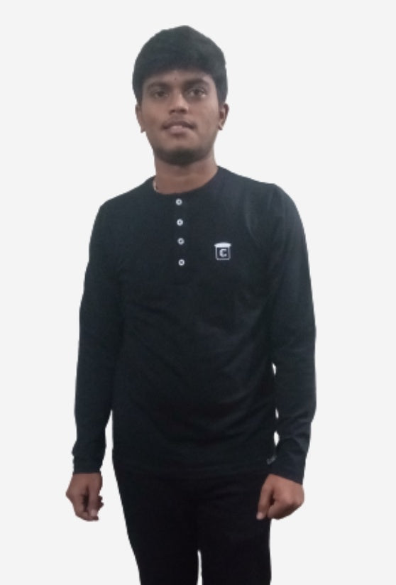 Henley -Black Long sleeve Tshirt
