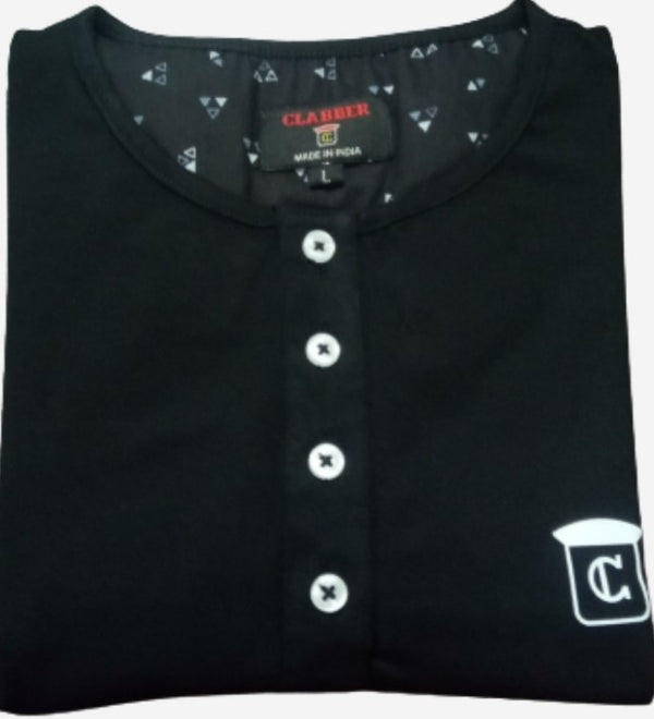 Henley -Black Long sleeve Tshirt