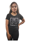 Women Black Crop T-shirt