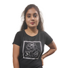 Women Black Crop T-shirt